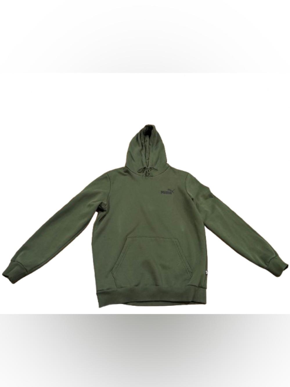 Puma Women’s Olive Green Pullover Hoodie with Pocket Size Small